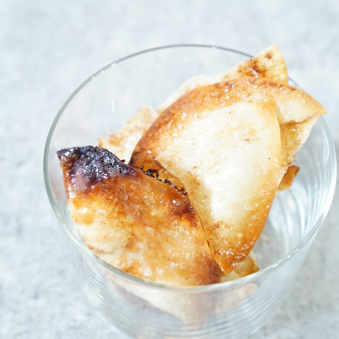 【餃子の皮】トースターでシナモンパイ風(魚焼きグリルでもOK)