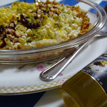 トリオなコーンのカルパッチョ、パッションフルーツの香りを添えて…