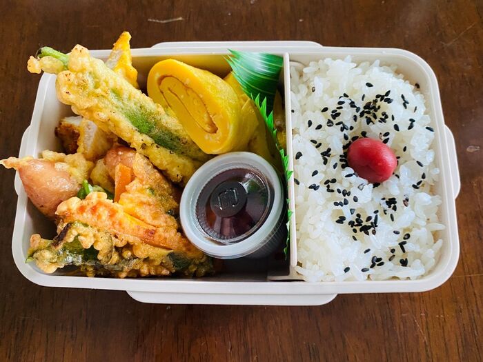 オクラの味噌味フリッター入りお弁当