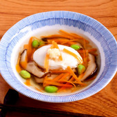 【ポーチドエッグのピリ辛あんかけ】便利な野菜だし使用!