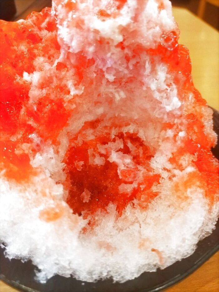 苺の果肉感たっぷりのシロップで、美味しい♡