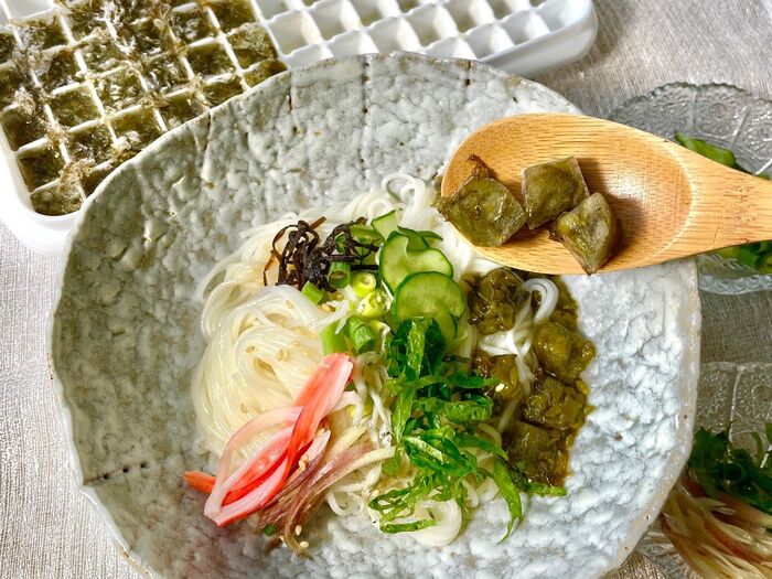 2つを合体するだけ!冷んやり「だし氷」でツルツル素麺♡