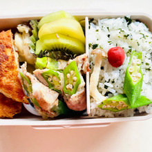 豚巻きオクラ!お弁当にも最適(*^◯^*)