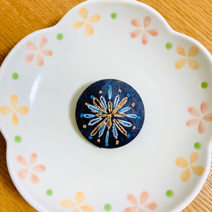 *花火のくるみボタン