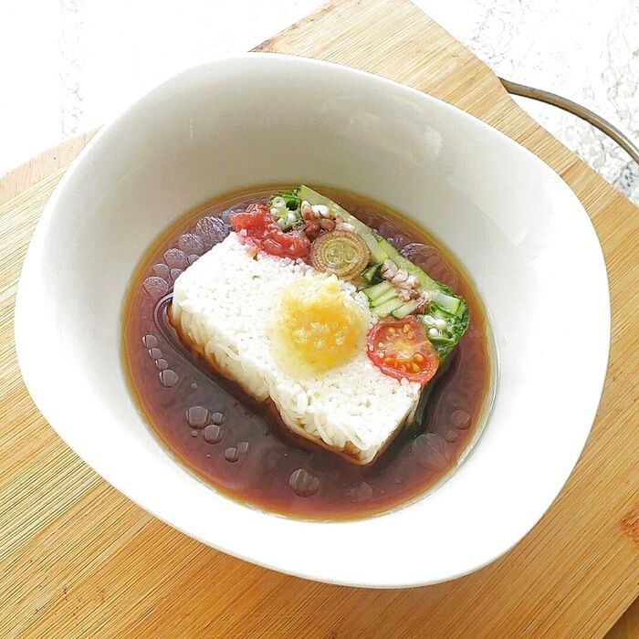 中華風夏野菜と素麺のテリーヌ