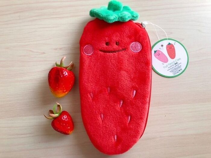 ダイソー♡可愛い顔のイチゴのペンケース♡