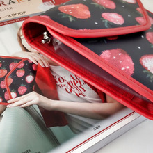 雑誌付録?旅行&入院&家計簿にも!「苺」の多機能ケース♡お高い「フェイラー」をプライスダウンで入手!