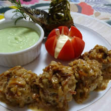 秋刀魚のロール仕立て シードルクリームソース添え