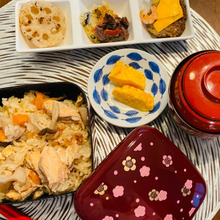 秋鮭の炊き込みご飯