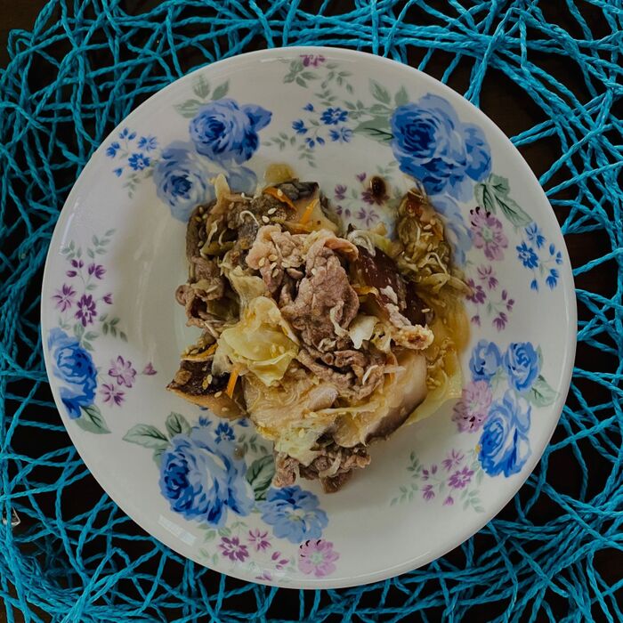 椎茸と牛肉の炒め煮