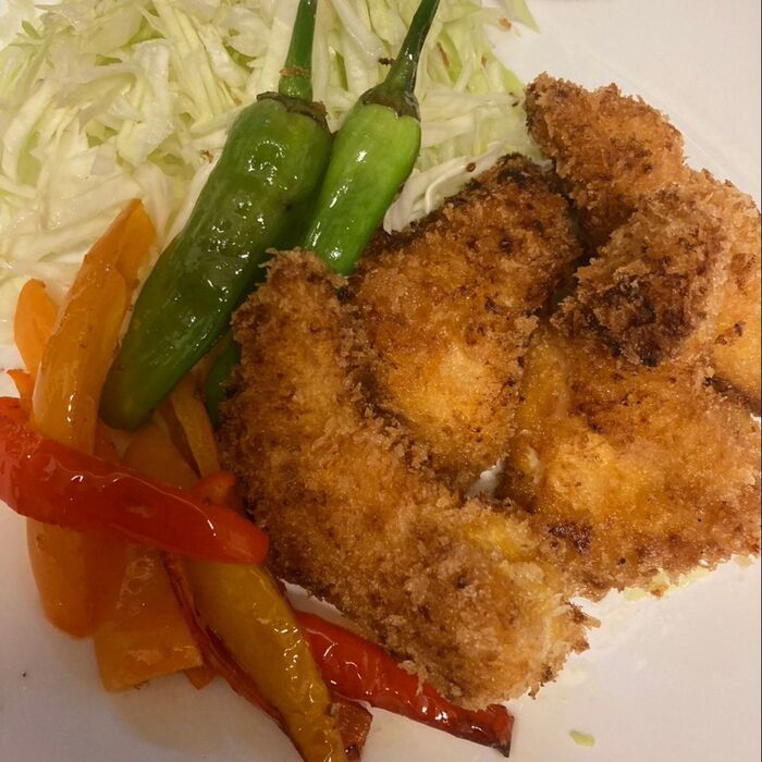 鶏むね肉のしっとりハニーマスタードカツレツ♪