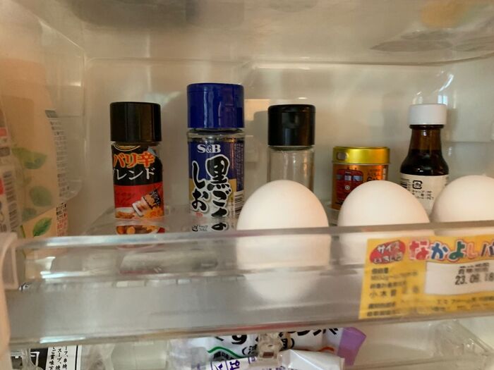 たまご置き場の丸い穴がちょうど良い!