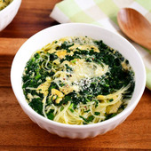 【モロヘイヤのイタリアン卵スープ】便利な野菜だし使用!