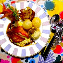 金目鯛と向き合う。レモンクリーム、ココrice、蓮根chips・・・・