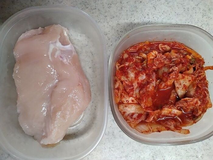むね肉とキムチ