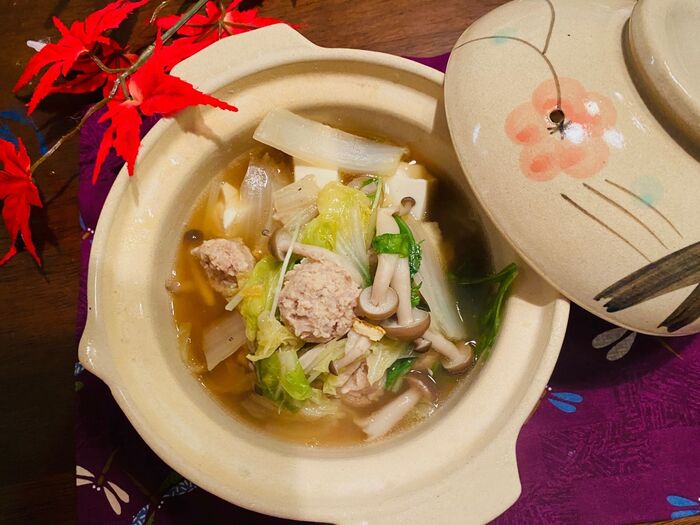 鶏胸肉で作る鶏団子汁