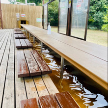 タダで楽しめるお茶の「足湯」で香り良し!癒される〜