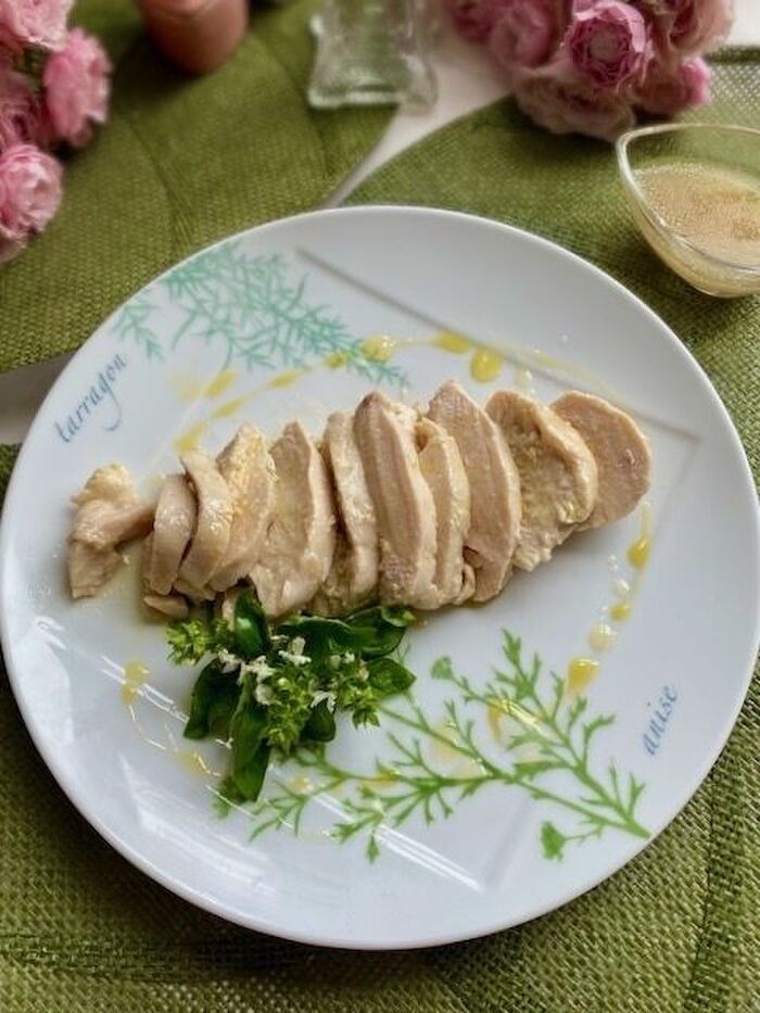 糀甘酒とオリーブオイルに漬け込んだ鶏むね肉