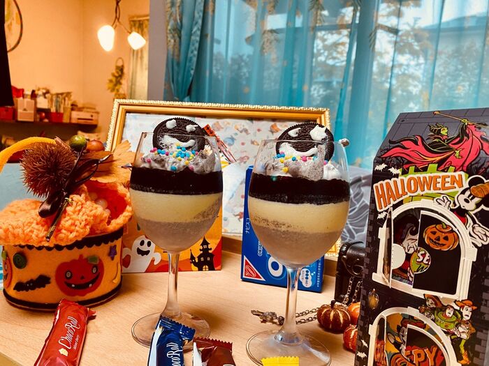 ハロウィン風オレオパフェ