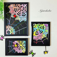 【ハロウィン】100均材料で!にじいろクモの巣