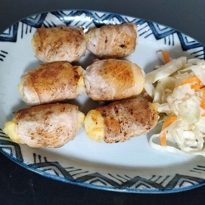 さつまいもおかず【肉巻きロール】