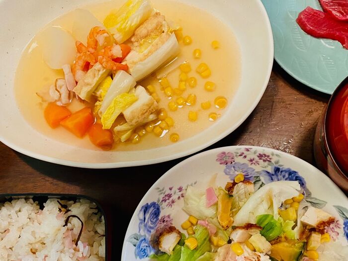 厚揚げと白菜の重ね煮・味付けは麺つゆで!
