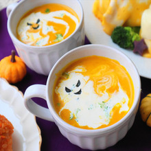 にんじんと南瓜のポタージュ★ハロウィンのゴーストデコ