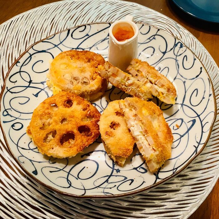 レンコンのはさみ揚げ