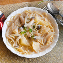 【パスタレシピ】豆乳味噌のスープパスタ