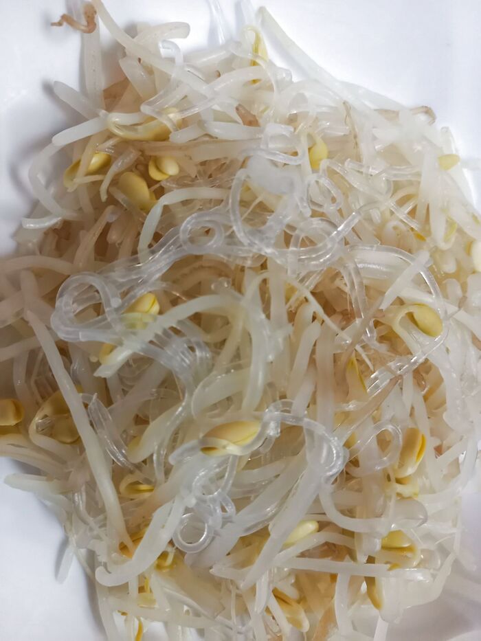 ざるで水気をとります♪