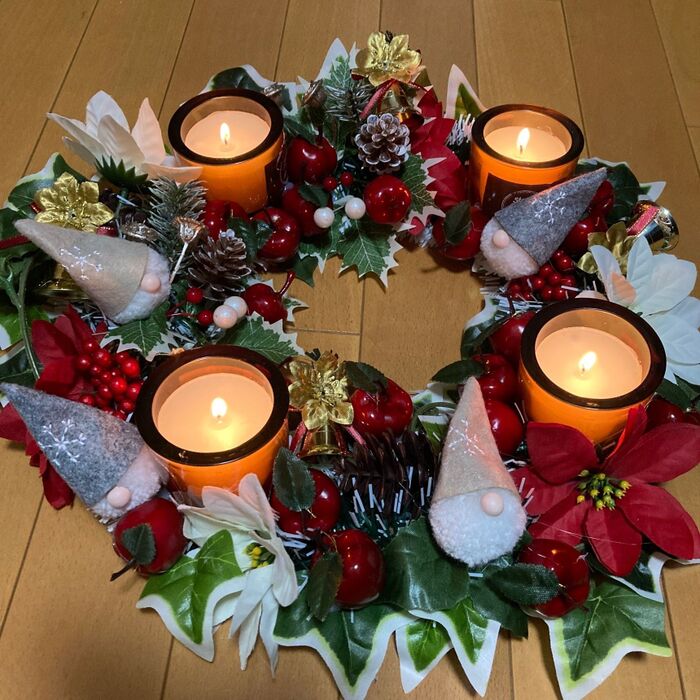 キャンドルに火を灯してみました。