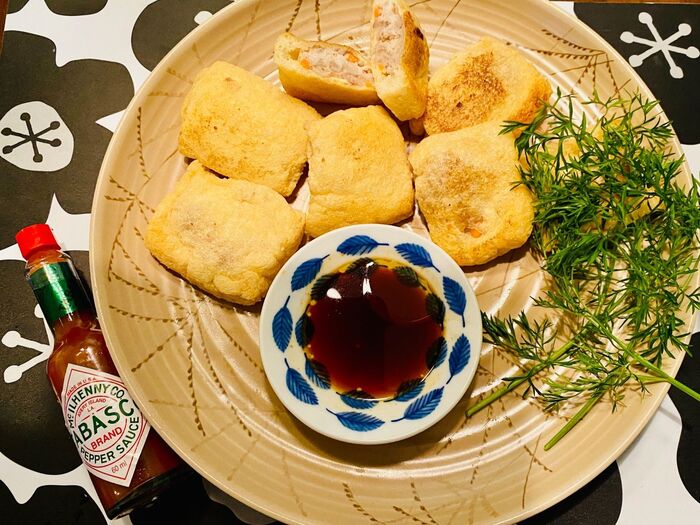 タバスコを効かせた油揚げ餃子