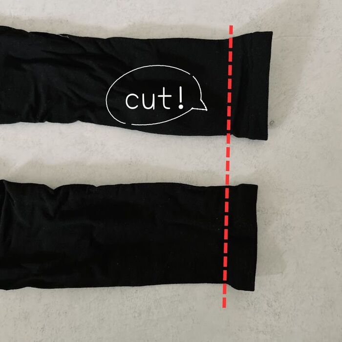 よく切れるはさみでカットします