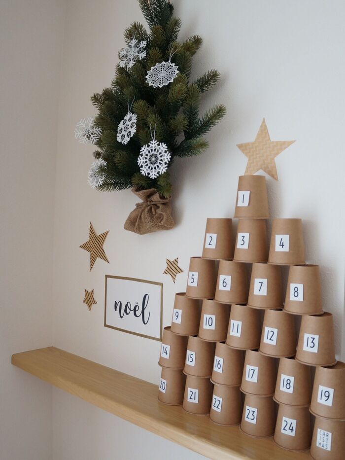 紙コップで作るアドベントカレンダーツリー