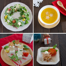 餃子の皮+星型の型抜きで簡単にクリスマスを演出できます♪