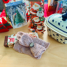 大きなリボンの毛糸ポーチ