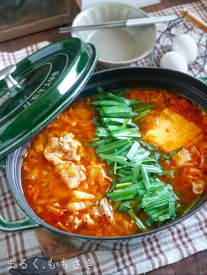 白菜と豆腐たっぷり♪スンドゥブ鍋ふうのお鍋♪
