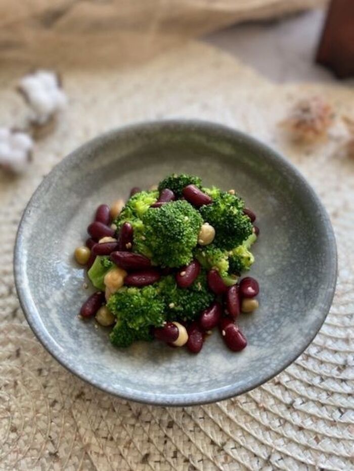 ブロッコリーとミックスビーンズのバルサミコ和え