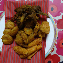 pakoṛā王国(ブロッコリー、菊芋、くわい、蓮根、嘘の蟹)