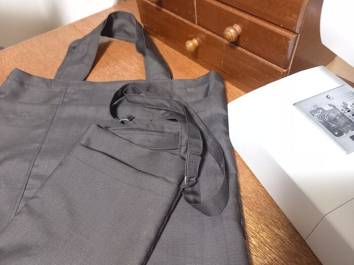 【着物リメイク】大島つむぎの袖と前身ごろ⭐お買い物袋とポシェット作りました