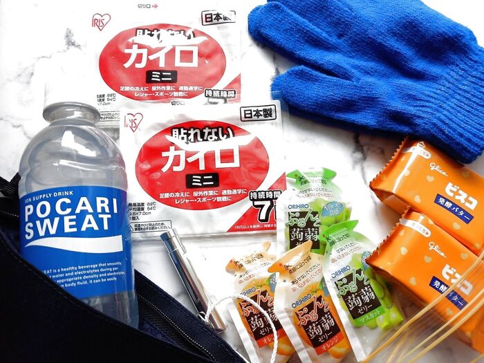 無印良品のサコッシュで小学生の息子に防災バッグ♪