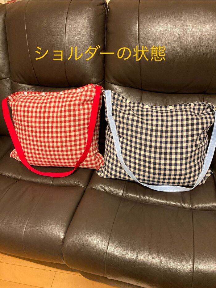 持ち手を出すとショルダーになります!