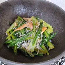 小松菜・エリンギ・ちりめんじゃこの炒め物