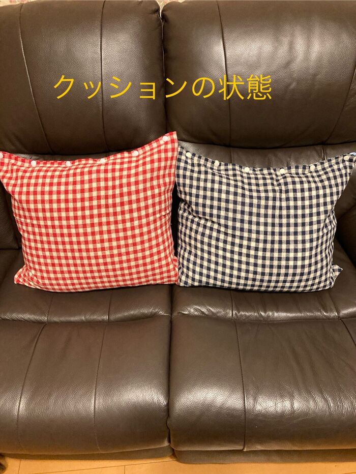 普段はリビングにクッションとして置いて置きます!