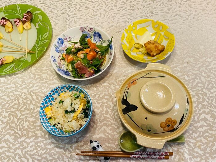 レンチンで簡単!小松菜たっぷり混ぜご飯♡