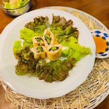 小松菜と豚肉の油揚げロール巻き