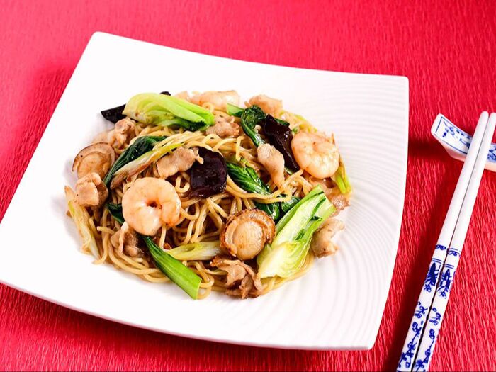 【上海風 海鮮焼きそば】便利な野菜だし使用!