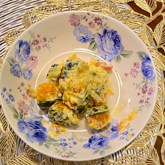 レンチンで簡単!ホクホクかぼちゃサラダ