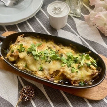 ぶりしゃぶのぶりが残ったので ブリとれんこんのチーズ焼き