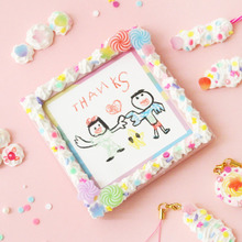 100均ホイップねんどデコ☆材料4つ簡単夢カワフォトフレーム